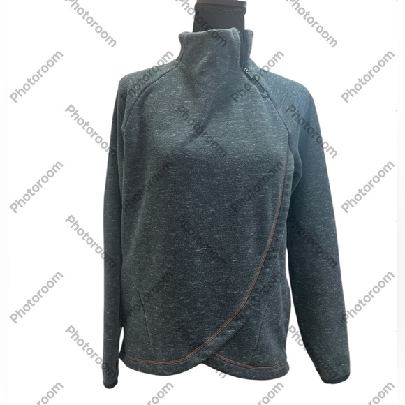 ATHLETA GIRL Crazy Cozy Karma Wrap SZ XXL/16 Abyss Heather Fleece Pullover - Picture 4 of 11